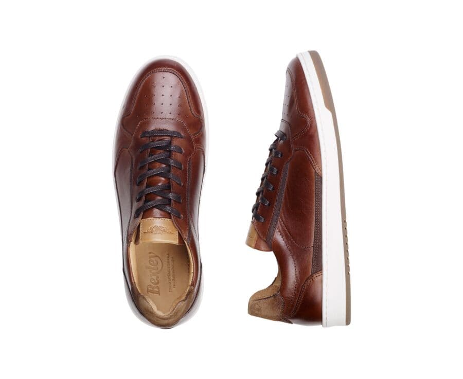 Sneakers cuir homme Chocolat Patiné - KOLORA