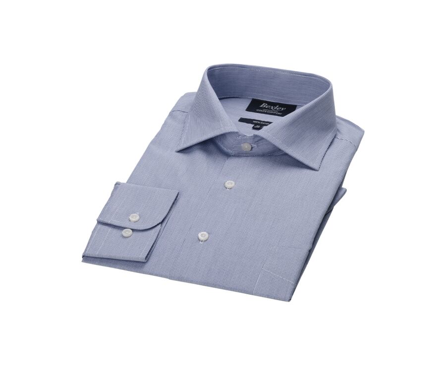 Chemise bleue à rayures blanches  - FULVIO