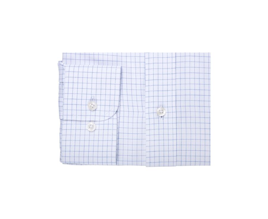 Chemise homme blanche à carreaux bleu pour homme - DALLEN