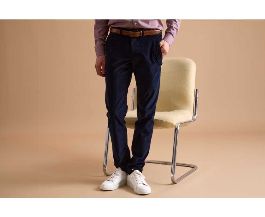 Pantalon Chino Velours Navy - KHYLER