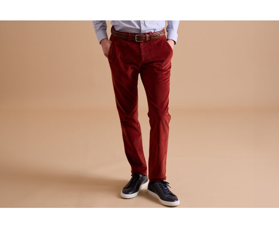 Pantalon Chino Velours Rouille - KINSLEY