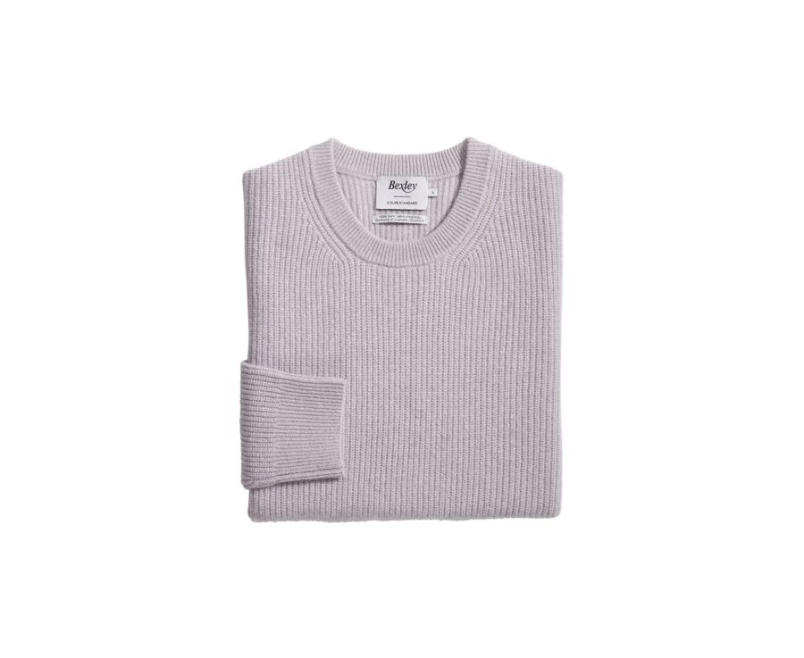 Pull laine Col rond homme Gris chine clair - COLTAN