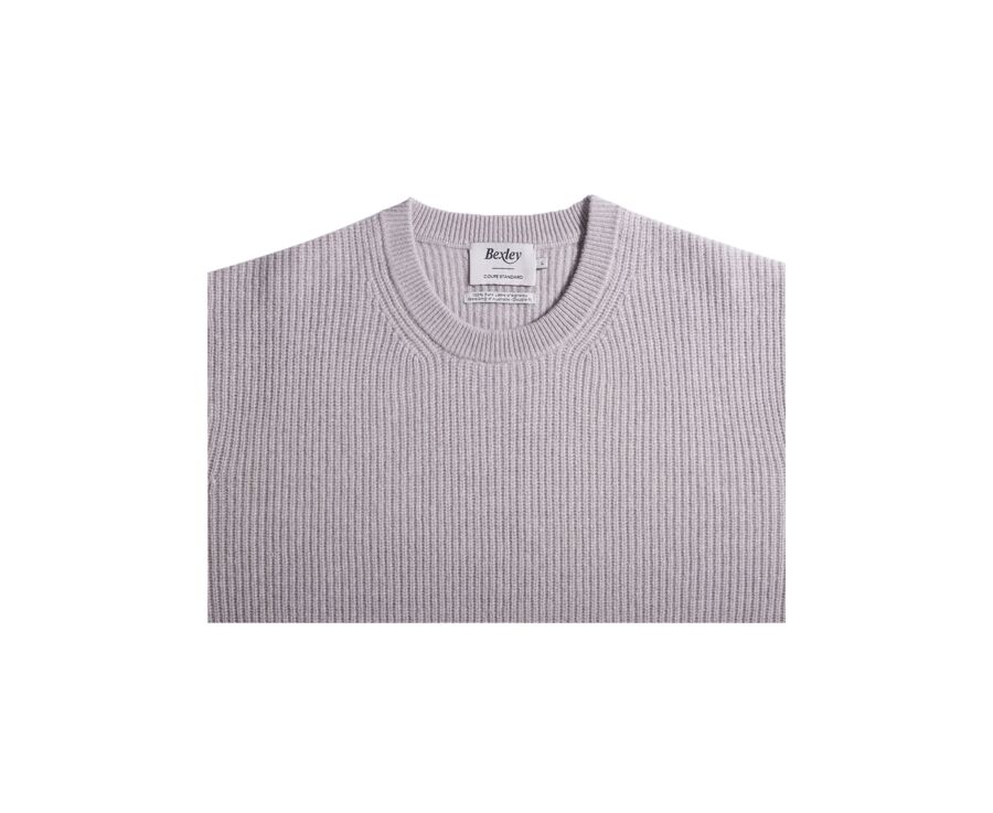 Pull laine Col rond homme Gris chine clair - COLTAN