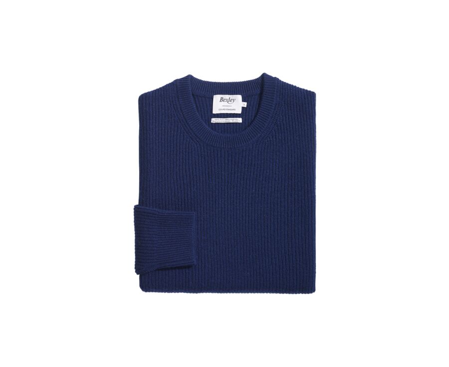 Pull laine Col rond homme Navy - COLTAN