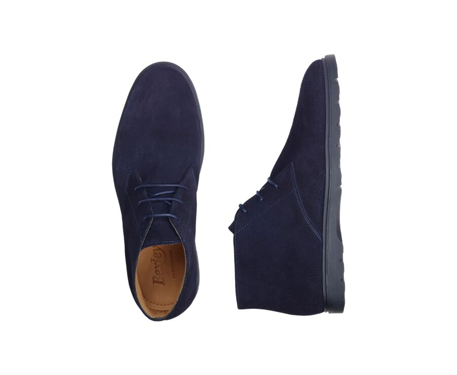 Bottines casual homme Velours Marine - NORA