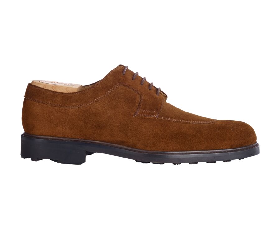 Derbies homme Velours Havane semelle gomme - KENT GOMME COUNTRY