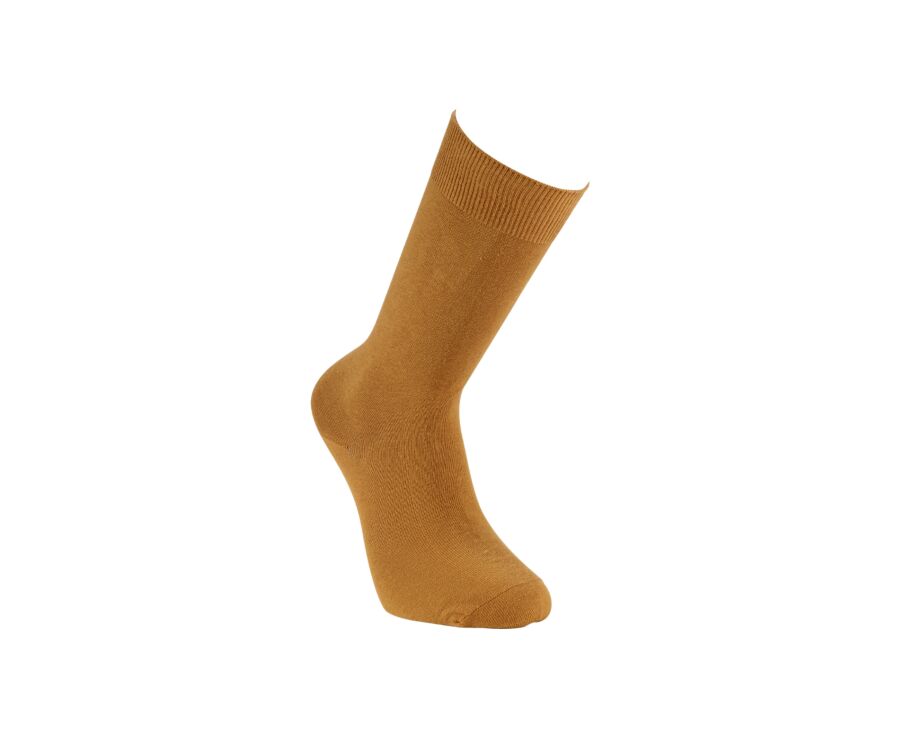 Chaussettes homme épaisses coton Moutarde