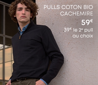 Pull coton bio cachemire homme