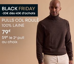 Pull col roule laine