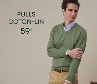 Pull coton-lin homme