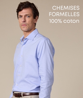 Homme portant une chemise blanche classique en 100% coton