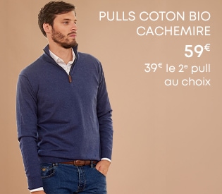 Pull coton-cachemire homme