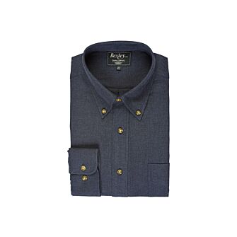 Chemise Navy Twill - Col américain - Poche Preston | Bexley